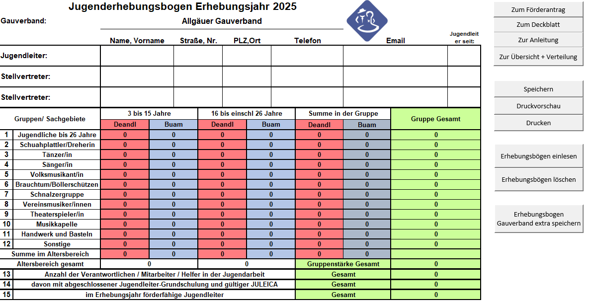 Jugenderhebungsbogen Gauverband
